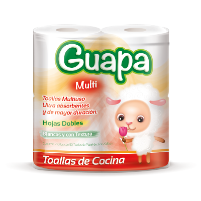 TOALLA MULTIUSO DOBLE HOJA 2 ROLLOS 50MTS.