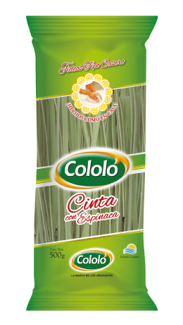FIDEOS CON ESPINACA CINTA 500GRS.